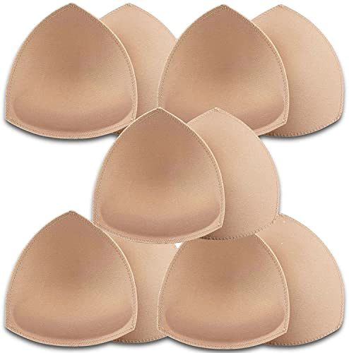 5 par BH-dynor insatser, borttagbar, luftbomull, skumsvamp, andas, Beige#, A/B CUP