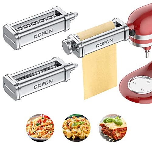 COFUN Pasta Attachment for KitchenAid Stand Mixer, 3 Pcs