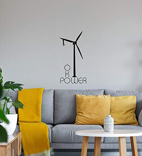 shirt84.de - Adhesivo decorativo para pared (40 x 79 cm), diseño de molino de viento