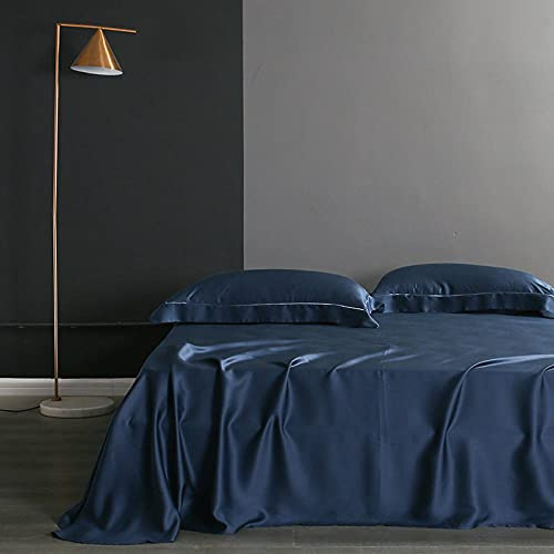 makeups58 100% Drap de lit en Soie de mûrier Draps Plats de Couleur Unie Literie en Soie véritable pour Drap de literie King Queen Size Home Textile-Tiffany_Blue_240x270cm