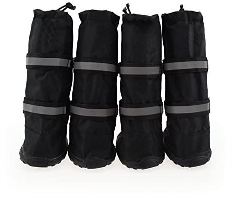 Ruiqas 4er-Set Hohe Stiefel für Hunde wasserdichte Winterschutzschuhe rutschfest und für Hunde Mittlere und Große Größe