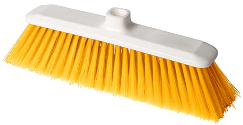 La Briantina HACCP Hygienic Broom for Environments and Contact with Food, 28 cm, Non-Toxic and Sterilizable, Soft Bristles, Yellow Colour Code