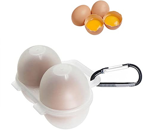 CHSEEO 2 Rejillas Huevera de Plástico Recipiente para Huevos Nevera Contenedor de Huevos Plegable, Huevos Portador Contenedor Cajas de Almacenamiento de Huevos, para Viajes Aire Libre