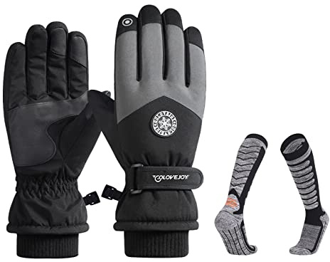SEDEX Guantes Mujer Nieve Tactiles Running Impermeables Guantes de Esqui Antideslizantes a Prueba de Viento Termicos Deporte Ski Snowboard Bicicleta Montaña MTB Correr, Negro-3