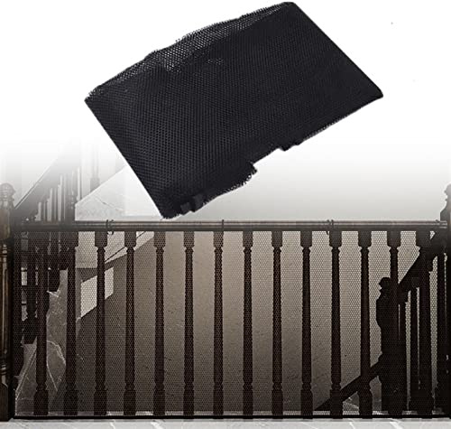 Balkonnetz für Katzen, Breite 60cm/70cm/80cm/90cm, Treppenschutzgitter Sicherheitsnetz für Fenster, Geländer ,Treppe Schutznetz, Fischernetz, Treppenschutznetz ( Color : Schwarz , Size : 80x800cm )