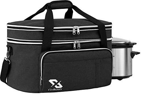 Golkcurx Slow Cooker Bag for Crock-Pot 6-8 Quart Black