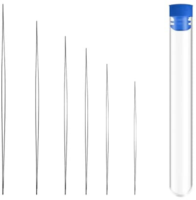 Perlennadel, 6 Stück Bead Nadeln, Große Auge Perlen Nadel, Edelstahl Nähnadeln, Perlen Nadel, für Handwerk und Schmuckherstellung, 6 Größe