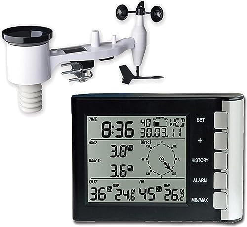 GeRRiT Station météo sans fil, station météo WiFi professionnelle, station météo, instruments météorologiques professionnels for la maison Mesure de la température extérieure intérieure/humidité/pluvi