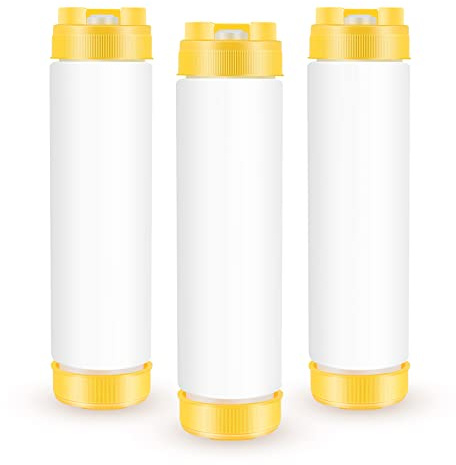 Turodeuo Inverted Plastic Squeeze Bottles Plastic Squeeze Bottle 16Oz Refillable Tip Large Valve Dispenser Condiment for Sauces Ketchup