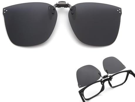 Sonnenbrille Clip, Polarisiert Clip auf Sonnenbrillen, Sonnenbrillen Clip für Brille, UV400, Sonnenbrille zum Aufstecken, Polarisierte Clip-on Nachtfahrbrille