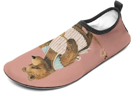 Wasserschuhe für Damen und Herren, schnelltrocknend, Aqua-Socken, Schwimmbad, Barfußschuhe, Bär, Haltelöffel, Strandschuhe, Stil 3, 37 1/3 EU