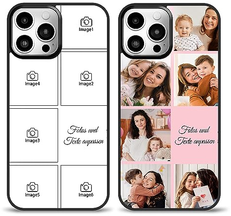 Easycosy personalisierte Handyhülle mit Bild für 17 16 15 14 13 12 Pro/Max/Mini XR X Xs Max, Handy iPhone-Hülle mit Fotos für Beste Freunde, Familie, Pärchen individuelle Vollschutz-TPU-Hülle