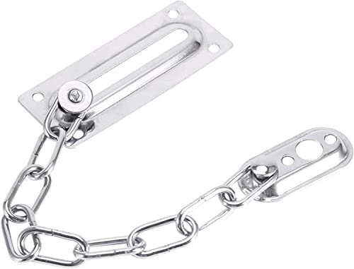 Chain Lock, Door Safety Chain,Door Latches Lock,Sliding Door Chain Lock Chrome Door Safety Chain Bolt Hotel Office Security Chain Gate Cabinet Latches Decorative Hardware Screw Lock