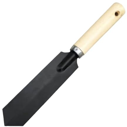 ETUCYNG Cazzuola da giardino a mano, a mano con manico in legno, pala da terra per piantare, scavare, trapiantare, attrezzi da giardino con foro
