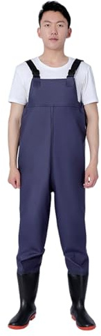 Serenitison Pantalon de Wading à la Taille,Waders Respirant,Waders Pêche avec Bottes,pour Femme Homme,Waders de pêche Taille Haute,Cuissardes de pêche pour Travail en Plein air,Épaisseur 75s