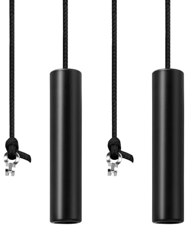 2PC Cylindrical Bathroom Light Pull Cord 6*1.2cm Black with 150cm Extension | Light Pull Handle, Light Switch Pull Cord String Handle Connector for Bathroom Toilet Light Ceiling Light Fan Switch