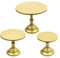 Porssaut Lot de 3 présentoirs à gâteaux en métal doré – Support pour tables de mariage, plateaux à gâteaux à étages (doré)