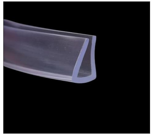 Gummidichtung U-Profil Dichtung Dichtungsstreifen verwendbar am Tischrand, transparent, 5 Meter lang, (15mm-10mm) Geeignet für Dicken von6-7mm