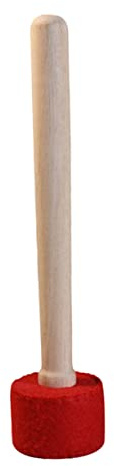 VICASKY Cuenco de Buda, martillo de cuenco, martillo de ritmo, palo de ritmo, compacto, práctico, cuenco tibetano, delantero, tela, color rojo