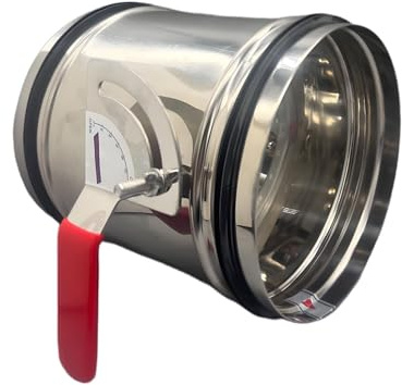 HVAC Duct Manual Volume Backdraft Damper, Airflow Ducting Branch Vent Damper with Sealed Rubber Gasket Air Control Valve, Adjustment Handle Stainless Steel, for HVAC Vent Systems (6in)