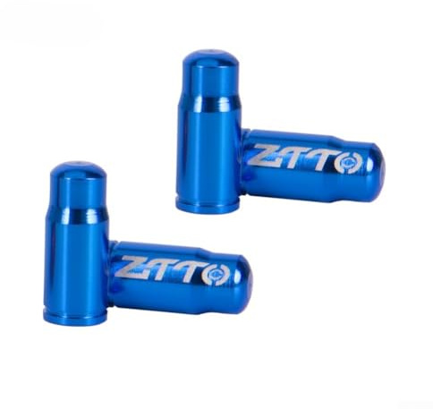 Aluminium-Presta-Ventilkappe, Staubschutz für Fahrrad, Rennrad, Mountainbike, Reifenschutz, Zubehör, Anti-Leck-Ventilkappe, Ventilkappe, Ersatzteile, 4 Stück (blau)