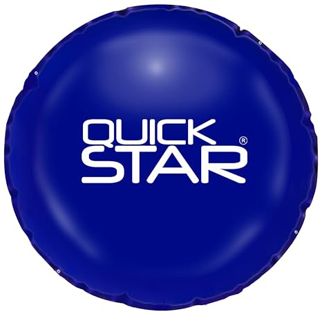 QUICK STAR Poolkissen Rund ⌀ 500 cm Blau | 4 Seile & Sicherheitsventil | 2X Reparaturset | PVC 0,44mm | Winter Pool Kissen mit Doppelnaht | Luftkissen Chlor- und UV-Beständig