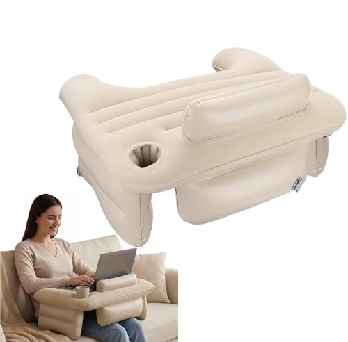 Gucagle Coussin de jeu gonflable ergonomique pour le dossier des armes de lit, coussin d'accoudoir pour lire, travailler, crocheter, interrupteur à vapeur ou s'asseoir dans le lit