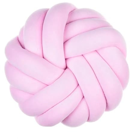 QWWQYDY Cojin Nudos Gran Almohada Tejida a Mano, diseño Trenzado, Decorativa cómoda con Nudo, Almohadas Redondas Hechas a(Pink)