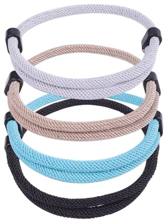 4 Pièce Bracelet en Corde de Voile pour Hommes, Bracelet Nautique Tressé pour Homme & Femme, Bracelets Corde Homme Ajustable pour Sport, Plein Air, Surf, Vacances, Garçon 15-30 cm, 4 Couleurs