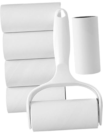 GARVALON Fusselrolle Haustierhaarentferner Inklusive Handroller und Nachfüllrollen Extra Klebrige Wiederverwendbare Fusselrolle für Kleidung Sofa Auto Teppich Tierhaare Entfernen