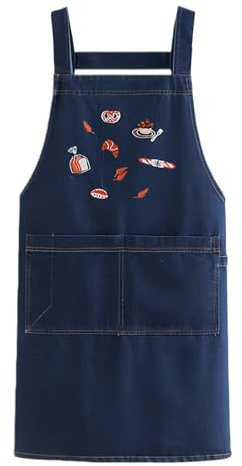 Delantal de mezclilla para hombre – Delantal de trabajo azul de 75 cm, disfraz de granja con múltiples bolsillos, equipo de utilidad Dureble | Cocineros caseros, camareros, artistas, jardineros