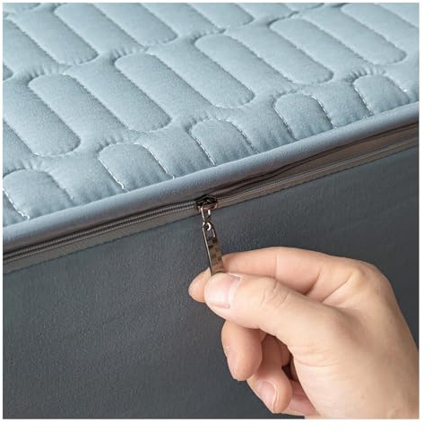 Coprimaterasso con Cerniera - Fodera Materasso Trapuntato, Imbottito, 80x190/90x190/120x190/140x200/160x190 cm, Personalizzabile, Protettivo e Respirante(Blu,120x190+18cm)