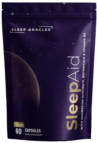 Sleep Oracles Sleep Aid | 600mg Magnesium Glycinate with L-Theanine, Passionflower & Valerian Root Relaxation & Sleep Support Blend | Vegan & Gluten Free Night-Time Supplement for Adults | 60 Capsules