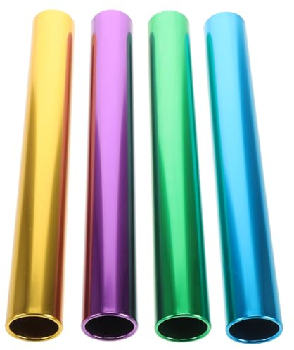 Homoyoyo Set da 4 Pezzi Bastoni da Staffetta in Lega di Alluminio Leggera con Finitura Elettrolitica Liscia e Design Ergonomico per Gare di Corsa Scolastiche e Competizioni Sportive