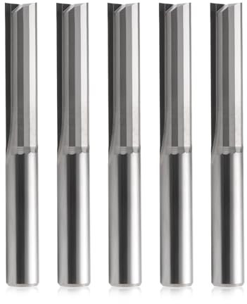 EU_HOZLY - Punte dritte a doppia scanalatura per fresatrici verticali CNC per legno, 6 x 25 mm, confezione da 5 (6X6X25mm)