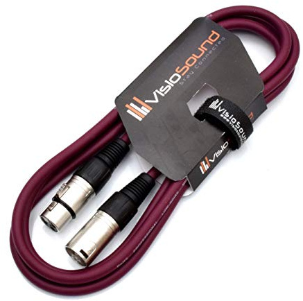 Male to Female XLR Mic Lead Balanced Microphone Patch Cable (Purple, 2m) | Noiseless OFC Balanced Microphone, Signal, Audio, Patch Cable / 8 Colours