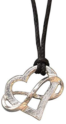 William Sturt Pendentif en forme de cœur en forme de cœur en forme de symbole de l'infini fait à la main en étain fin, Étain