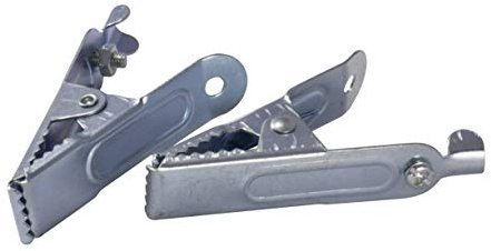 GTSE 25 Pack of Electrical Crocodile Clips - 25 Amp Non-Insulated - 75mm Clip - Mild Steel with Zinc Plating