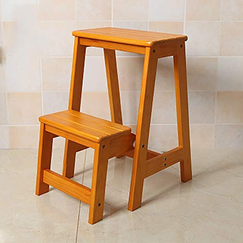 SLRMKK Banco de Madera Alto Banco de Cocina Taburete Asiento Escalera Plegable Silla Multifunción Hogar portátil (Color: C)