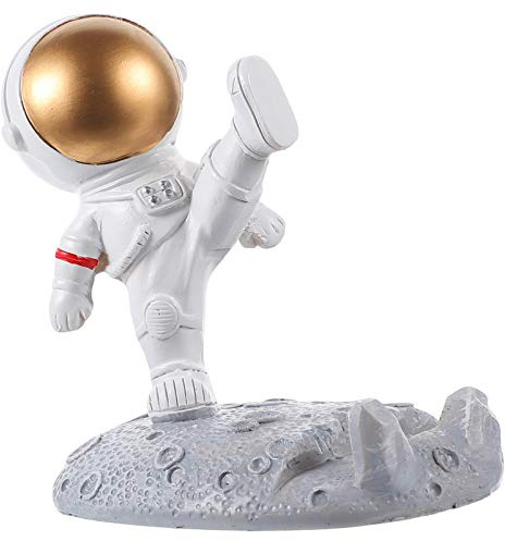 SOIMISS Handy Ständer Astronaut Figur Tisch Handyhalterung Dekofigur Modern Skulptur Weltraum Statue Tortenfigur Schreibtisch Büro Wohnzimmer Tischdeko für Zuhause Deko Objekt