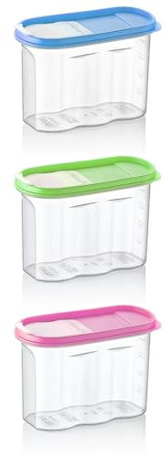 HAC24 3er Set Schüttdose 1,2 Liter Vorratsdose Aufbewahrungsdose Streudosen Frischhaltedosen Müslidose Lebensmittel Vorratsbehälter