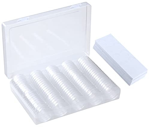Fippy 100 Stück Münzkapseln 30mm Münzen Aufbewahrung Box, Kunststoff Münzhalter Kapseln und Schaumdichtung, für Münz Sammlung 18/21/25/27/30mm