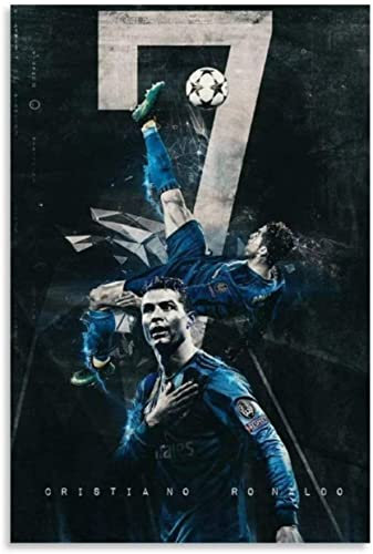 LBMED Poster Und Gedruckte Das Highlight von Cristiano Ronaldos Fußball für die Schlafzimmerdekoration Leinwand Malerei Wandkunst Bilder 19.7x27.6(50x70cm) Kein Rahmen