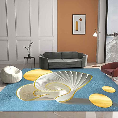 PHLCF Orientteppich Schlafzimmer Großer Blauer Und Gelber Außenbalkon Arbeitszimmer Sicherer Und Langlebiger Rutschfester Bodenteppich 40X60cm