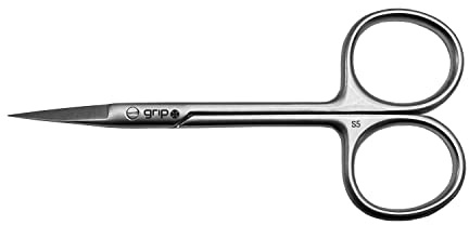 Grip Scissor Precision Stainless Steel S5 – Fine Tip Beauty Scissors for Eyebrows, Facial Hair & Nail Trimming – Rust-Resistant Stainless Steel for Precise, Controlled Grooming