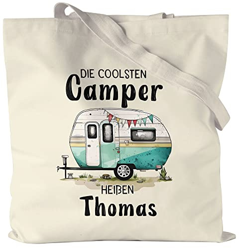 Kiddle-Design Die coolsten Camper heißen Jutebeutel personalisiert mit Wunschnamen Wohnwagen Wohnmobil