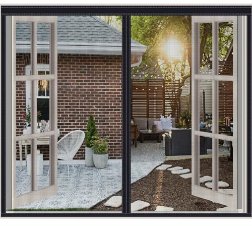 Magnet Fliegengitter Fenster Insektenschutz 95cmx125cm, Insektenschutz Magnet Fenster, Fliegenvorhang Magnetvorhang Automatisch Verschließen, Magnetvorhang Insektenschutz Ohne Bohren （Schwarz）