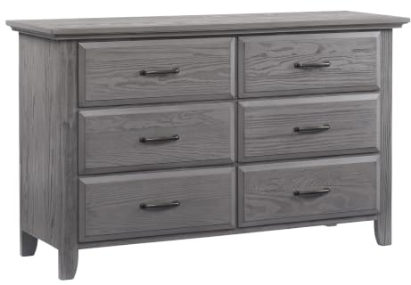 Soho Baby Chandler 44065530 Premium Wickelaufsatz für Kommode mit 6 Schubladen, Drahtbürste, graphitgraues Finish