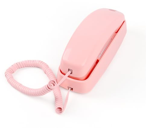 TelPal Corded Home Phone - Landline Wall Mount, Big Button Phone with Flash, Redial, High/Low Ringer, Retro Design, No AC Power Required