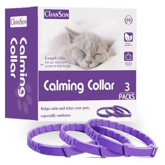 Beruhigungshalsband für Hunde und Katzen, Anti-Angst-Halsband mit Einstellbarer Größe, Beruhigungsmittel für Katzen und Hunde, Natürliches, Sicheres, Wasserdichtes, 15 Zoll, 3er-Pack (Klein)